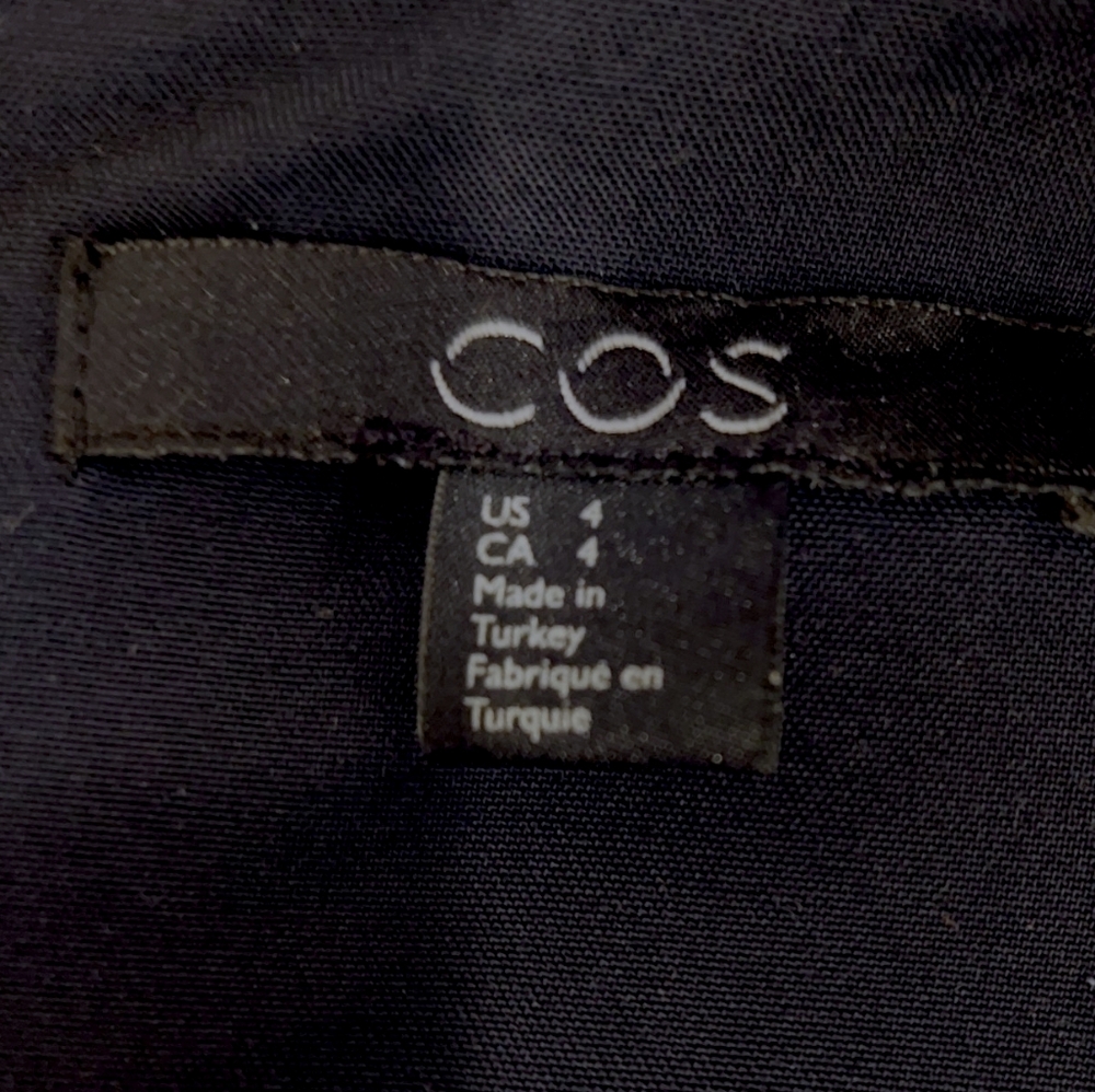 COS Navy ColoredString Wrap Top - Picture 3 of 5